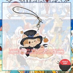 (mua 1 tặng 1) Móc dây treo điện thoại ONE PIECE ver MÈO in hình Đảo hải tặc anime chibi mica acrylic móc khóa 5