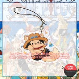(mua 1 tặng 1) Móc dây treo điện thoại ONE PIECE ver MÈO in hình Đảo hải tặc anime chibi mica acrylic móc khóa 6