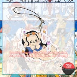 (mua 1 tặng 1) Móc dây treo điện thoại ONE PIECE ver MÈO in hình Đảo hải tặc anime chibi mica acrylic móc khóa 8
