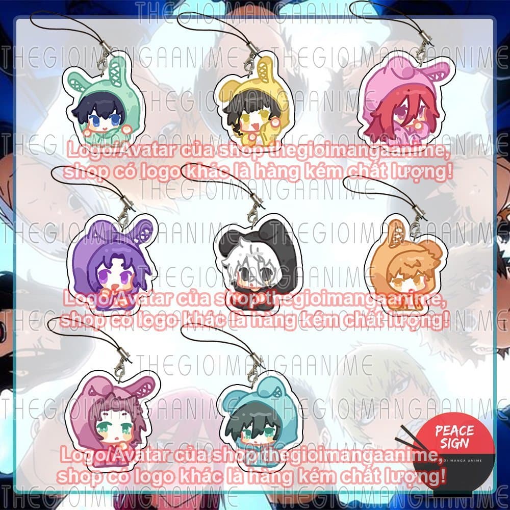 (mua 1 tặng 1) Móc dây treo điện thoại BLUE LOCK ver HOODIE TAI THỎ in hình anime chibi mica acrylic móc khóa