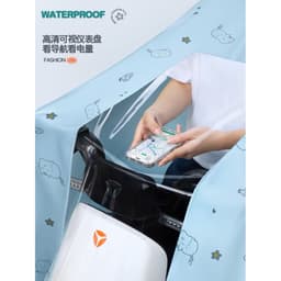 Áo Mưa Cánh Dơi Nửa Trước Trong Suốt Đi Xe Máy Che Phủ Toàn Thân Có Kính Che Mặt Chống Thấm Nước 4