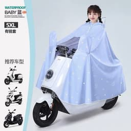 Áo Mưa Cánh Dơi Nửa Trước Trong Suốt Đi Xe Máy Che Phủ Toàn Thân Có Kính Che Mặt Chống Thấm Nước 8