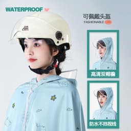 Áo Mưa Cánh Dơi Nửa Trước Trong Suốt Đi Xe Máy Che Phủ Toàn Thân Có Kính Che Mặt Chống Thấm Nước 3