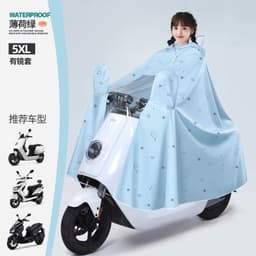 Áo Mưa Cánh Dơi Nửa Trước Trong Suốt Đi Xe Máy Che Phủ Toàn Thân Có Kính Che Mặt Chống Thấm Nước 1