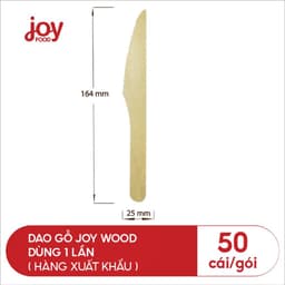Set dao gỗ JOY WOOD 16cm cao cấp dùng 1 lần cắt bánh kem, thức ăn thân thiện môi trường (50 cái) 2