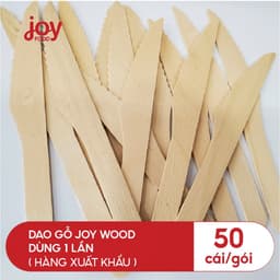 Set dao gỗ JOY WOOD 16cm cao cấp dùng 1 lần cắt bánh kem, thức ăn thân thiện môi trường (50 cái) 4