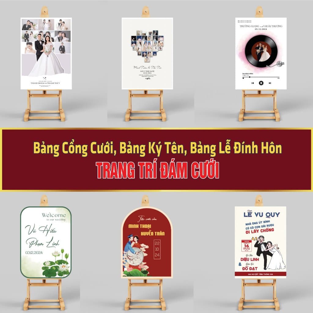 [Bảng Cổng Cưới 03] Bảng Cổng Cưới, Bảng Ký Tên, Bảng Welcome Trang Trí Đám Cưới