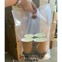 1kg Túi đựng khay ly, túi đựng hộp bánh, túi PE hột xoài dày đựng khay 4 ô, khay 6 ô, túi nilon dày đựng ly 2