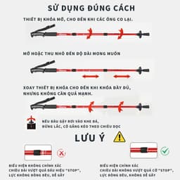 Gậy Leo Núi KEEP Gậy leo núi trekking gấp khúc dùng phượt dã ngoại dành cho nam và nữ tiện lợi 9