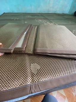 Chiếu mây lụa cao cấp hai lớp,chiếu mây lụa tơ tằm mềm mại thoáng khí chất mây xịn giặt máy giặt tay được 9