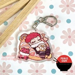 (Mua 1 tặng 1) Móc khoá mica in hình ONE PIECE ver NGỦ NGON hình in 2 mặt 6
