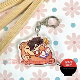 (Mua 1 tặng 1) Móc khoá mica in hình ONE PIECE ver NGỦ NGON hình in 2 mặt 7