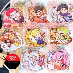 (Mua 1 tặng 1) Móc khoá mica in hình ONE PIECE ver NGỦ NGON hình in 2 mặt 1