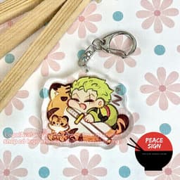 (Mua 1 tặng 1) Móc khoá mica in hình ONE PIECE ver NGỦ NGON hình in 2 mặt 4