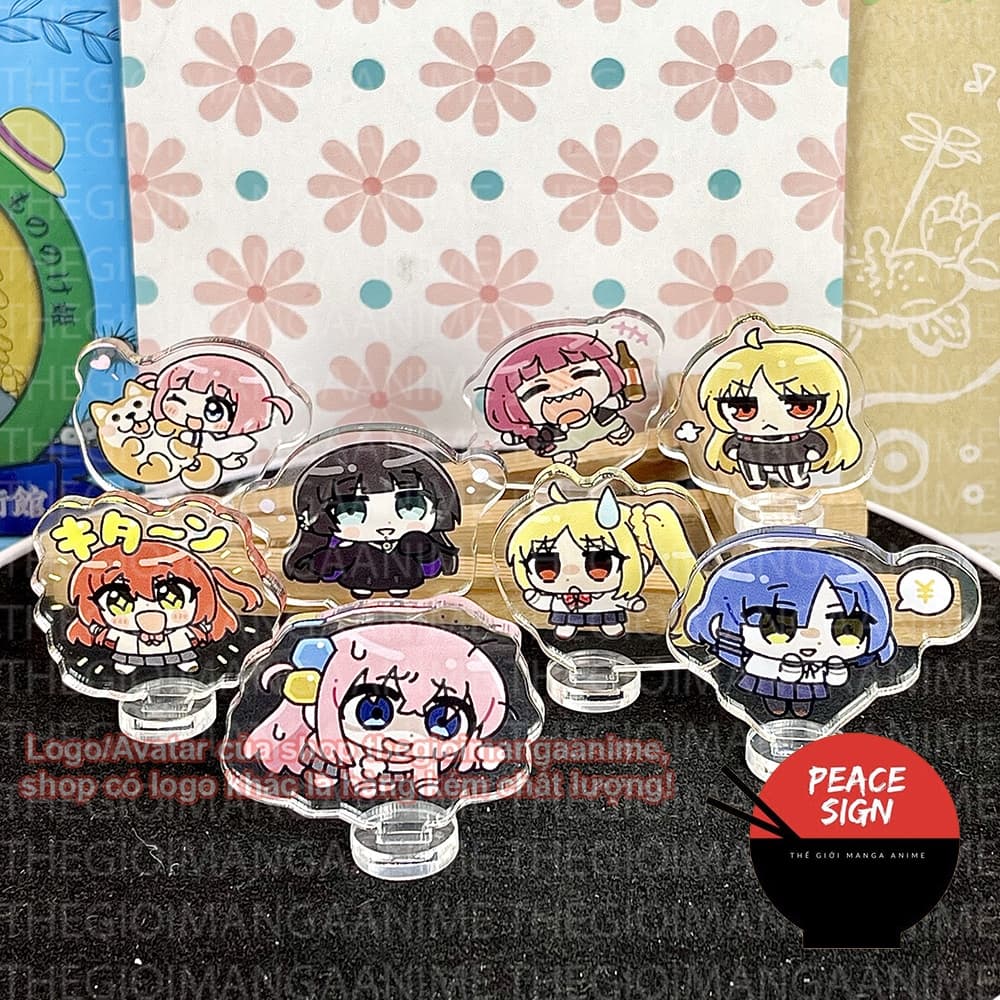 (mua 1 tặng 1) (ĐẦU TO) Mô hình Standee 3cm BOCCHI THE ROCK! in hình anime chibi tượng mini mica trưng bày