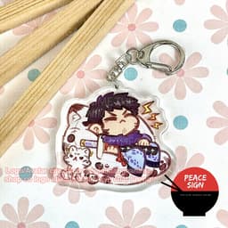 (Mua 1 tặng 1) Móc khoá mica in hình ONE PIECE ver NGỦ NGON hình in 2 mặt 9