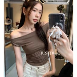 [Tặng Dây] Áo Trễ Vai Nữ JUSTDUN Z24 – Chất Cotton Mềm Mịn, Co Giãn Nhẹ, Form Ôm Đẹp, Tôn Dáng 9