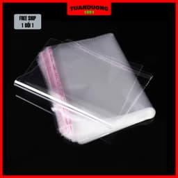 1KG Túi bóng dán miệng đựng hàng, túi gói hàng trong suốt có dán, túi bóng kính đựng quần áo, túi OPP, túi đựng bánh 5