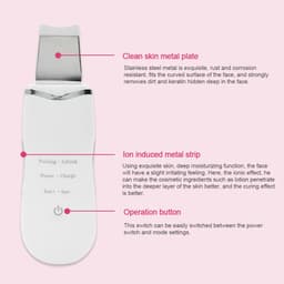 Máy Cà Da Ultrasonic Tẩy Tế Bào Chết ION âm, Máy tẩy tế bào đẩy mụn đầu đen làm căng ra mặt với sóng EMS 7