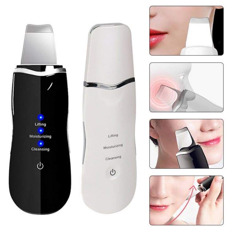 Máy Cà Da Ultrasonic Tẩy Tế Bào Chết ION âm, Máy tẩy tế bào đẩy mụn đầu đen làm căng ra mặt với sóng EMS