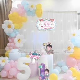 Set Bóng Trang Trí Sinh Nhật Kèm Rèm Voan Trọn Bộ Đầy Đủ Phụ Kiện Decor Tại Nhà Sang Trọng 7