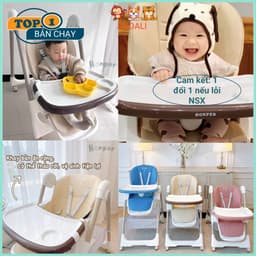 (THANH LÝ)Ghế ăn dặm Honper điều chỉnh độ cao, điều chỉnh độ ngả, gấp gọn, có bánh xe cực chắc chắn bảo hành 2 năm 2