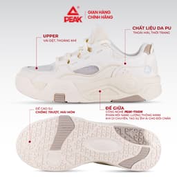 Giày Thể Thao Thời Trang Nam Nữ PEAK Casual Công nghệ Đế Taichi Siêu Nhẹ Thiết kế Basic DB420057 DB420058 3