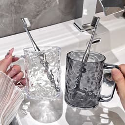 Cốc Đánh Răng Uống Nước Vân Pha Lê Nổi 3D JYoohome Dung Tích 300ml, Ly Đánh Răng Nhựa Cao Cấp 3