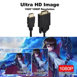 Cáp HDMI to VGA dài 1.8 mét – Hỗ trợ 1080P Full HD – Cắm là nhận 5