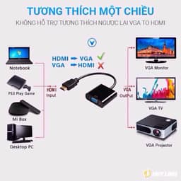 Cáp HDMI to VGA dài 1.8 mét – Hỗ trợ 1080P Full HD – Cắm là nhận 4