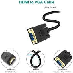 Cáp HDMI to VGA dài 1.8 mét – Hỗ trợ 1080P Full HD – Cắm là nhận 7