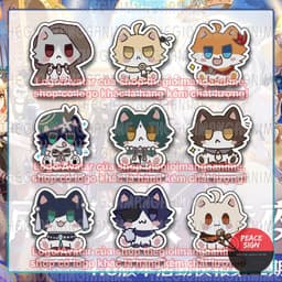 (mua 1 tặng 1) (3cm) Mô hình standee GENSHIN IMPACT ver MÈO NGỒI tượng game chibi mica anime trang trí xinh xắn 3