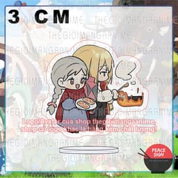 (mua 1 tặng 1) (3cm) Mô hình standee Howl's Moving Castle MÁ HỒNG Lâu đài bay của pháp sư Howl tượng chibi mica anime 5