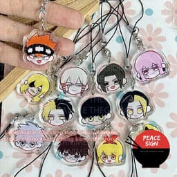 (mua 1 tặng 1) (ĐẦU CHIBI) Móc dây treo điện thoại MASHLE: MAGIC AND MUSCLES in hình Cơ bắp và phép thuật anime mica 1