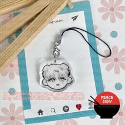 (mua 1 tặng 1) (TAI THÚ) Móc dây treo điện thoại CHIẾN LƯỢC TÌNH YÊU TRONG SÁNG in hình manhwa anime mica 3