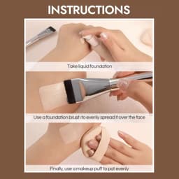 Cọ Tán Nền Trang Điểm Đánh Phấn Tán Nền Màu Bạc DOLLY Brush Hình Vuông Chuyên Dụng Che Khuyết Điểm Tán Kem Nền 3