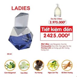 Nước hoa nữ Ladies 50ml - TƯƠI TRẺ, QUYẾN RŨ - Cam kết chính hãng. 3