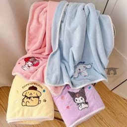 sét 2 Khăn Tắm Mềm Mại Thấm Hút Tốt In Hình Cinnamoroll Kuromi My Melody Purin Dog Cho bé yêu 1