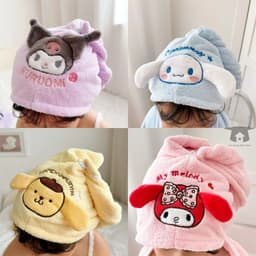sét 2 Khăn Tắm Mềm Mại Thấm Hút Tốt In Hình Cinnamoroll Kuromi My Melody Purin Dog Cho bé yêu 4
