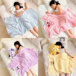 sét 2 Khăn Tắm Mềm Mại Thấm Hút Tốt In Hình Cinnamoroll Kuromi My Melody Purin Dog Cho bé yêu 5