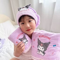 sét 2 Khăn Tắm Mềm Mại Thấm Hút Tốt In Hình Cinnamoroll Kuromi My Melody Purin Dog Cho bé yêu 9