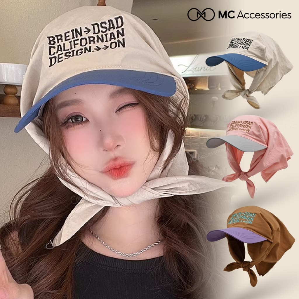 Nón Kèm Khăn Chống Nắng , Mũ Lưỡi Trai Trùm Đầu Đa Năng Tạo Nhiều Kiểu Cá Tính, nhatle.shopsi