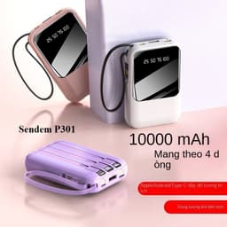 Pin Dự Phòng Sendem P301 10.000mAh Tích Hợp Sẵn Cáp Sạc và Pin Dự Phòng SENDEM PK81 10.000MAH. LKP 1
