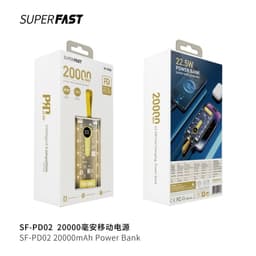 Pin Dự Phòng Trong Suốt 20000mAh PD02 20.000mAh/ PHANTOM P18/ Phantom P22Với 2 Cổng Sạc Nhanh. LKP 9