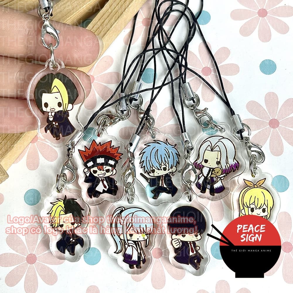 (mua 1 tặng 1) Dây treo điện thoại MASHLE: MAGIC AND MUSCLES ver ÁO KHOÁC Cơ bắp và phép thuật anime chibi mica