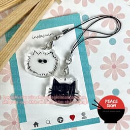 (mua 1 tặng 1) (CAT) Móc dây treo điện thoại GOJO GETO JUJUTSU KAISEN hình in 2 mặt 1