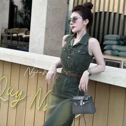 Váy jeans sát nách màu độc lạ cực sang, đầm bò hot hit 2024 có bigsize 4
