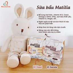Hàng chính hãng có tem date 02.2027 -  Combo 4 lốc (16hộpx200ml) sữa bầu Matilia đủ vị 6