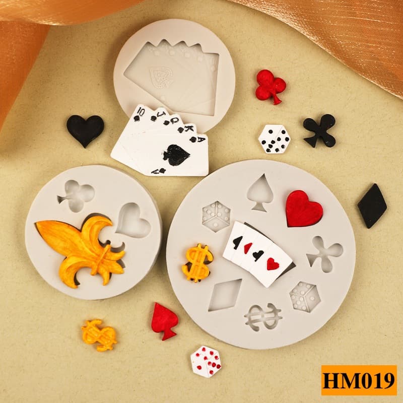 Khuôn silicon quân bài tây tạo hình trang trí handmade độc đáo  - HM019