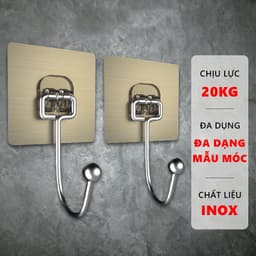 Móc dán tường siêu dính COMBO 5-10 inox 304 - Giải pháp treo đồ tiện ích, chịu lực cao - TH22 6